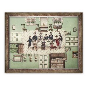 Tablou inramat - Franz Paumgarrten - Mancare de familie dintr-un jurnal scris de Carl Baumann, 60 x 80 cm