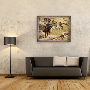 Tablou inramat - Franz Roubaud - Moartea generalului maior Sleptsov in Cecenia, 70 x 90 cm - Img 2