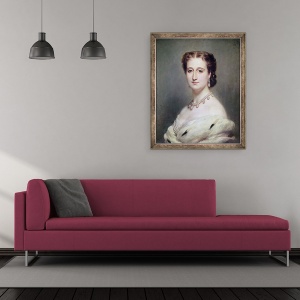 Tablou inramat - Franz Xaver Winterhalter - Portret De imparateasa Eugenie, 50 x 60 cm - Img 2