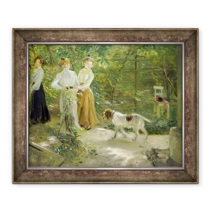 Tablou inramat - Fritz von Uhde - Vedere a gradinii artistului cu fiicele sale, 70 x 85 cm