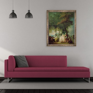 Tablou inramat - Gabriel de Saint-Aubin - Promenada la Longchamp, 70 x 85 cm - Img 2
