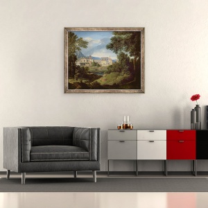 Tablou inramat - Gaspard Poussin Dughet - Peisaj italian, 50 x 60 cm - Img 2