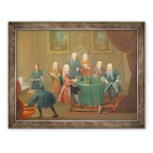 Tablou inramat - Gawen Hamilton - Fratii Clarke cu alti domni Luand vin, 70 x 90 cm