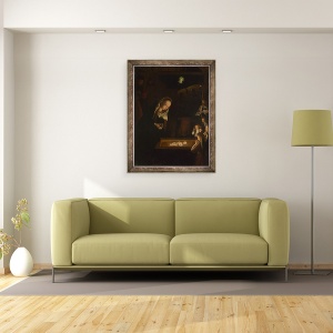 Tablou inramat - Geertgen tot Sint Jans - Nasterea Nasterii noaptea, 70 x 90 cm - Img 2