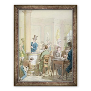Tablou inramat - Georg Emanuel Opitz - Cafe de Comert, 60 x 80 cm