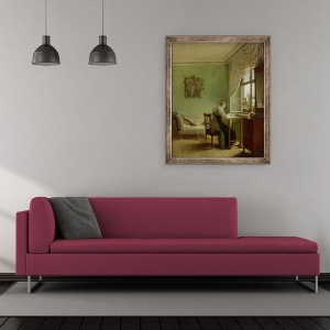 Tablou inramat - Georg Friedrich Kersting - Femeie Brodare, 50 x 60 cm - Img 2