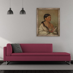 Tablou inramat - George Catlin - Vulturul feminin, Shawano, 50 x 60 cm - Img 2