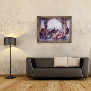 Tablou inramat - George Cattermole - Vedere in Venetia, 60 x 80 cm - Img 2