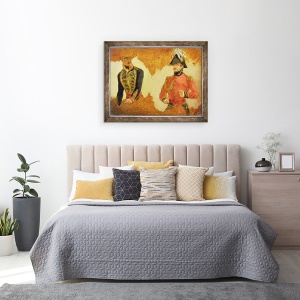 Tablou inramat - George Jones - Studii de uniforma de artilerie a cailor regali, 70 x 90 cm - Img 3