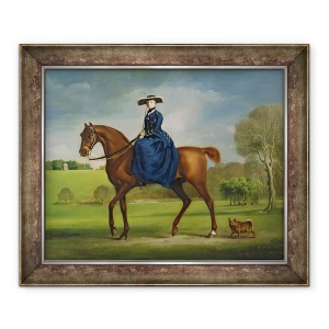 Tablou inramat - George Stubbs - Contesa de Coningsby in costum de vanatoare Charlton, 50 x 60 cm