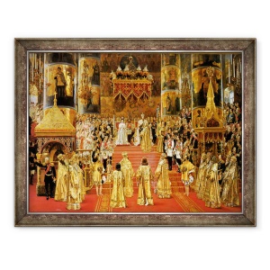 Tablou inramat - Georges Becker - incoronarea imparatului Alexandru al III-lea, 60 x 80 cm