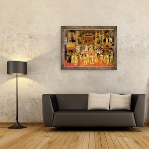 Tablou inramat - Georges Becker - incoronarea imparatului Alexandru al III-lea, 70 x 90 cm - Img 2