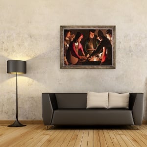 Tablou inramat - Georges de la Tour - Jucatorii cu zaruri, 60 x 80 cm - Img 2