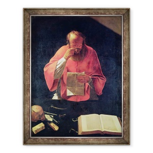 Tablou inramat - Georges de la Tour - St.Jerome lectura, 70 x 90 cm