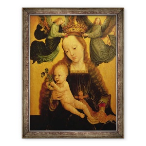 Tablou inramat - Gerard David - Madonna si copilul incoronat de doi ingeri, 70 x 90 cm