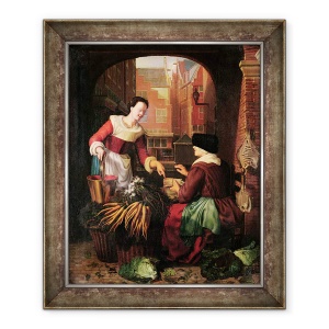 Tablou inramat - Gerard Dou - Vanzatorul de legume, 50 x 60 cm