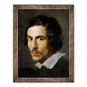 Tablou inramat - Gian Lorenzo Bernini - Autoportret ca tanar, de Bernini Gian Lorenzo, 1622 - 1623, sec. XVII, ulei pe panza Galleria Borghese, 70 x 90 cm