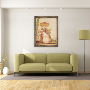 Tablou inramat - Giandomenico Tiepolo - Promenada de Vara, 60 x 80 cm - Img 2