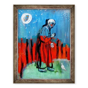 Tablou inramat - Gigi Sudbury - Hranirea pasarilor. Dupa Giotto, 2015, 70 x 90 cm