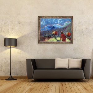 Tablou inramat - Gigi Sudbury - Plimbare in Muntii Albastri, toamna, 2015, 60 x 80 cm - Img 2