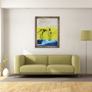 Tablou inramat - Gigi Sudbury - Trandafir dulce si Ursul Maro, 2005, 70 x 90 cm - Img 2