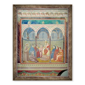 Tablou inramat - Giotto di Bondone - Sfantul Francisc Predica Papei Honorius al III-lea, 70 x 90 cm