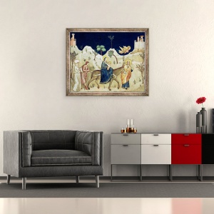 Tablou inramat - Giotto di Bondone - Zborul in Egipt, 50 x 60 cm - Img 2