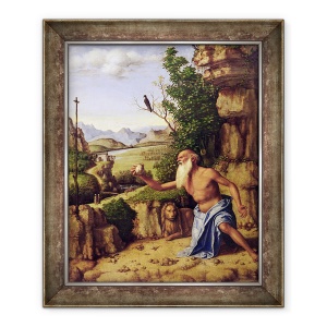 Tablou inramat - Giovanni Battista Cima da Conegliano - St.Jerome intr-un peisaj, 50 x 60 cm
