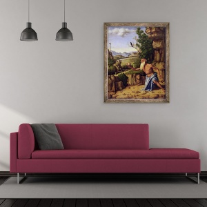 Tablou inramat - Giovanni Battista Cima da Conegliano - St.Jerome intr-un peisaj, 50 x 60 cm - Img 2
