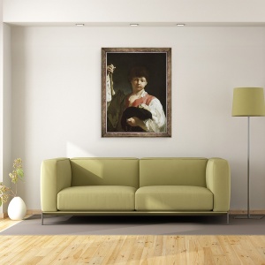 Tablou inramat - Giovanni Battista Piazzetta - Baiatul cersetor, sau tanarul pelerin, 60 x 80 cm - Img 2