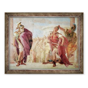 Tablou inramat - Giovanni Battista Tiepolo - Minerva il impiedica pe Ahile sa-l ucida pe Agamemnon, din Iliada de Homer, 60 x 80 cm