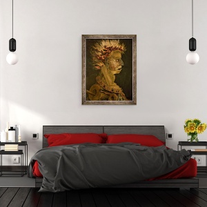 Tablou inramat - Giuseppe Arcimboldo - Foc, 70 x 90 cm - Img 3