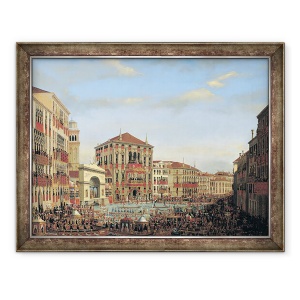 Tablou inramat - Giuseppe Borsato - Napoleon I 1769-1821 prezideaza o Regata la Venetia, 60 x 80 cm