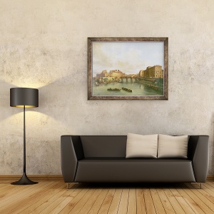 Tablou inramat - Giuseppe Canella - Pont Neuf, Ile de la Cite, Monetaria Parisului si Quay Conti, 60 x 80 cm - Img 2