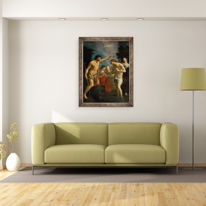 Tablou inramat - Guido Reni - Botezul lui Hristos, 60 x 80 cm - Img 2