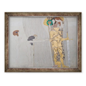 Tablou inramat - Gustav Klimt - Dorinta de fericire, de la Friza Beethoven, 60 x 80 cm