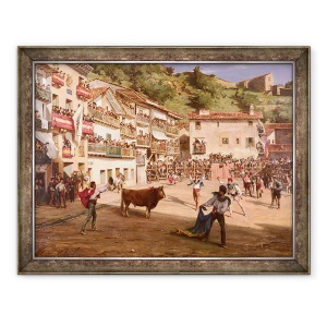 Tablou inramat - Gustave Colin - Lupta de formare in Biscaya, 60 x 80 cm