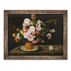 Tablou inramat - Gustave Courbet - Buchet de Asters, 70 x 90 cm