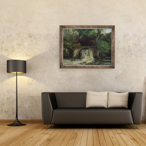 Tablou inramat - Gustave Courbet - Peisaj cu pod, 60 x 80 cm - Img 2