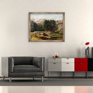 Tablou inramat - Gustave Courbet - Pont de Fleurie, Elvetia, 50 x 60 cm - Img 2