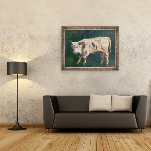 Tablou inramat - Gustave Courbet - Un vitel, 70 x 90 cm - Img 2