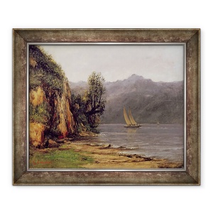 Tablou inramat - Gustave Courbet - Vedere la Lacul Leman, 70 x 85 cm