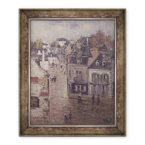 Tablou inramat - Gustave Loiseau - Strada in Pont Aven dupa ploaie, 50 x 60 cm