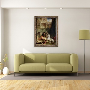 Tablou inramat - Gustave Moreau - Diomede fiind mancat de caii sai, 60 x 80 cm - Img 2