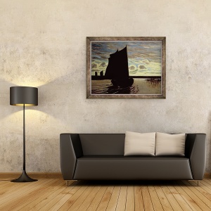 Tablou inramat - Hans am Ende - Barque pe raul Hamme, 60 x 80 cm - Img 2