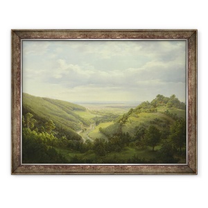 Tablou inramat - Heinrich Schilbach - Vedere la Muntele Sfant si trecatoarea montana, 70 x 90 cm