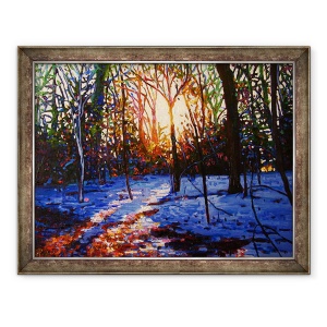 Tablou inramat - Helen White - Apus de soare pe zapada, 2010, 60 x 80 cm