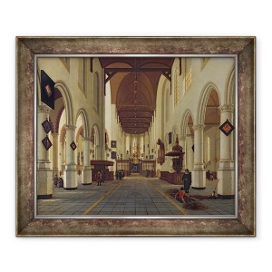 Tablou inramat - Hendrik Cornelisz. van Vliet - Interiorul Oude Kerk, Delft, 50 x 60 cm