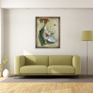 Tablou inramat - Hendrik de Fromantiou - Trompe loeil cu Partridge, 60 x 80 cm - Img 2