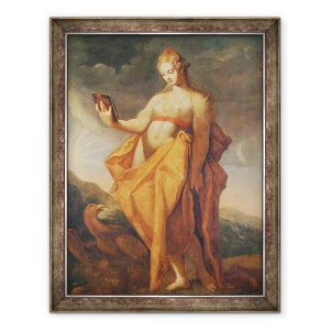 Tablou inramat - Hendrik Goltzius - Leto, insarcinata cu gemenii Artemis si Apollo, 70 x 90 cm